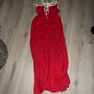 NWT ASOS DESIGN Cherry Red Linen Dress – Size 12